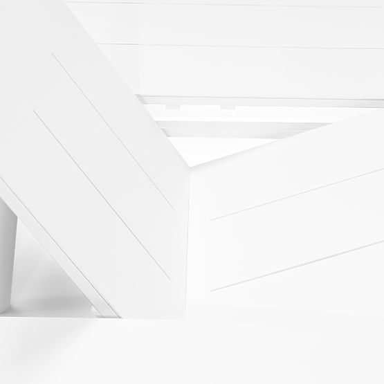 Garten-Set Marinelli, ausziehbarer Tisch 230-300 cm + 6 Stühle, Aluminium, weiß