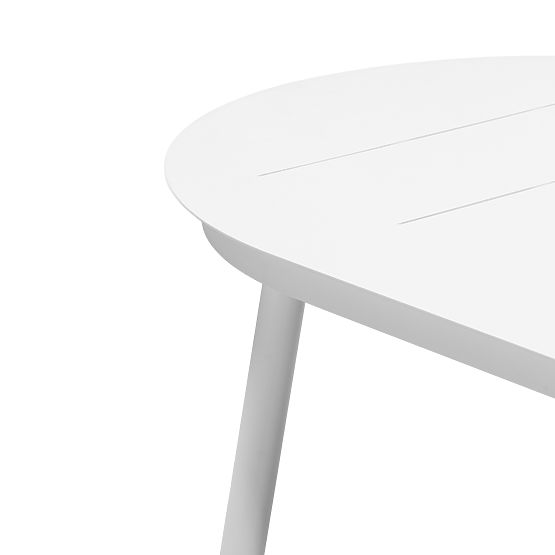 Garten-Set Marinelli, ausziehbarer Tisch 230-300 cm + 8 Stühle, Aluminium, weiß