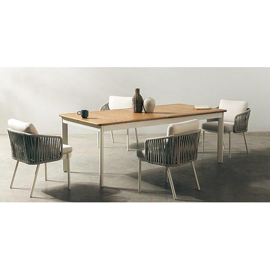 Garten-Set Porticato, ausziehbarer Tisch 211-300 cm + 12 Stühle, Akazienholz FSC, Teak-Optik