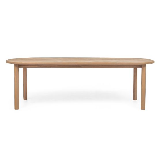 Garten-Set Satori II, Tisch 240 cm + 8 Stühle, Akazienholz FSC, Teak-Optik, beige, abgerundet