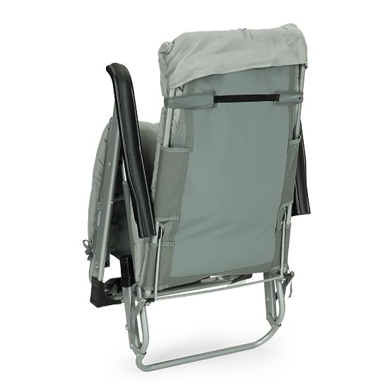 Garten-Strandliege 2-in-1 mit Kissen und verstellbarer Fußstütze grau MultiGarden