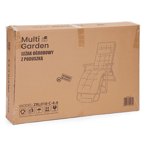 Garten-Strandliege 2-in-1 mit Kissen und verstellbarer Fußstütze grau MultiGarden