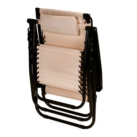 Garten-Strandliege mit verstellbarer Rückenlehne und beweglichem Sonnendach Modernhome - beige