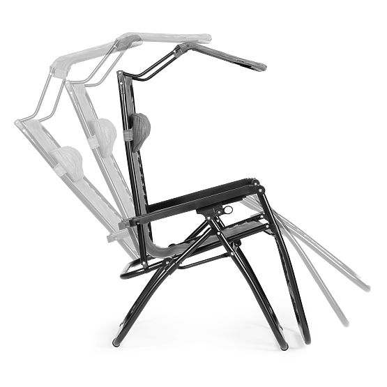 Garten-Strandliege mit verstellbarer Rückenlehne und beweglichem Sonnendach Modernhome - grau