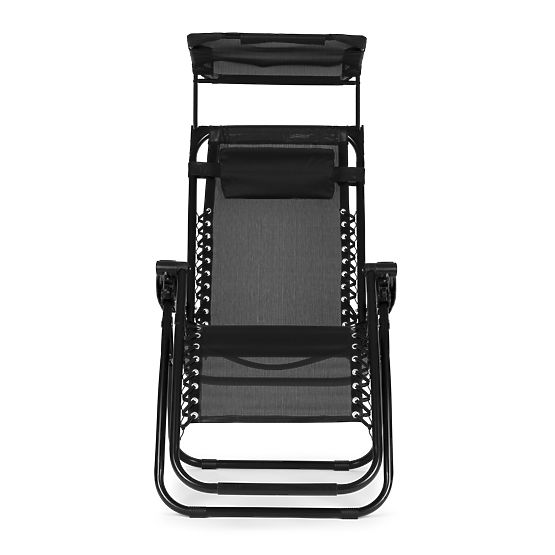 Garten-Strandliege mit verstellbarer Rückenlehne und beweglichem Sonnendach Modernhome - schwarz