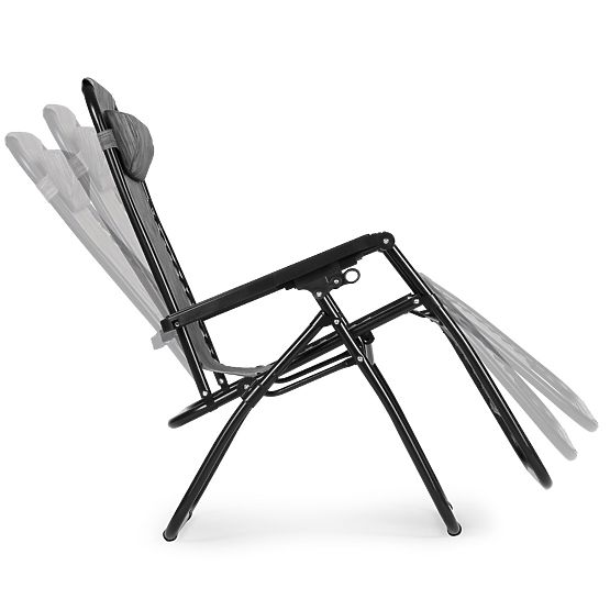 Garten-Strandstuhl mit verstellbarer Rückenlehne ZERO GRAVITY ModernHome - grau
