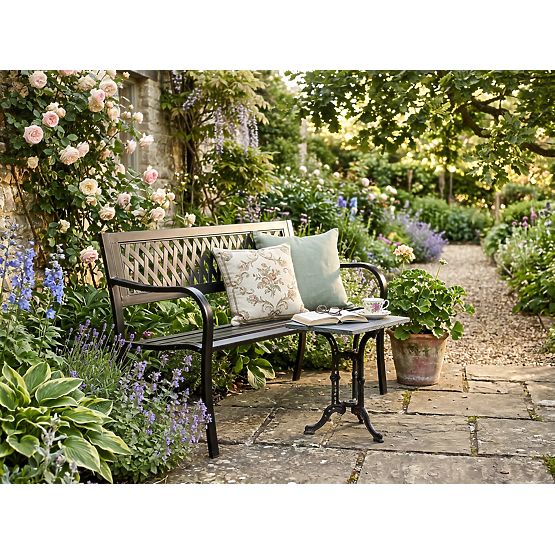 Gartenbank aus Stahl ROMBO