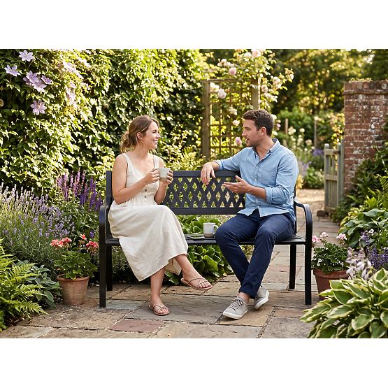 Gartenbank aus Stahl ROMBO