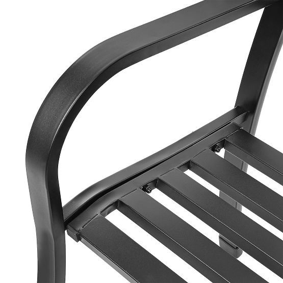 Gartenbank mit Rückenlehne Parkbank für Terrasse Balkon Metallkonstruktion