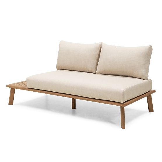 Gartenecksofa mit Tisch Penne, Eukalyptusholz FSC, beige