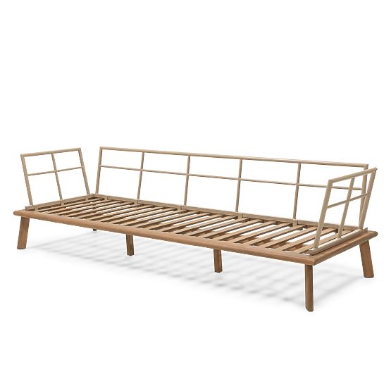Gartenecksofa mit Tisch Penne, Eukalyptusholz FSC, beige