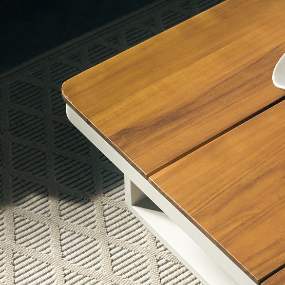 Gartenecksofa mit Tisch Porticato, Akazienholz FSC, Teak-Optik, hellbeige