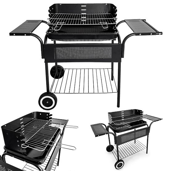 Gartengrill Metallregale Rosthöhenverstellung Räder