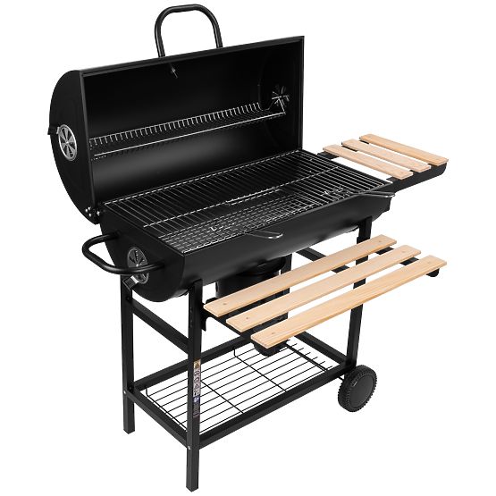 Gartenkohlegrill 2 Roste Aschekasten BAREL WOOD