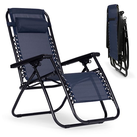 Gartenliege Stuhl mit verstellbarer Rückenlehne ZERO GRAVITY ModernHome - blau
