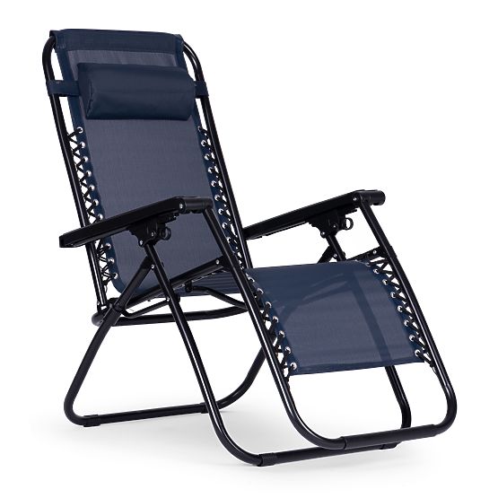 Gartenliege Stuhl mit verstellbarer Rückenlehne ZERO GRAVITY ModernHome - blau