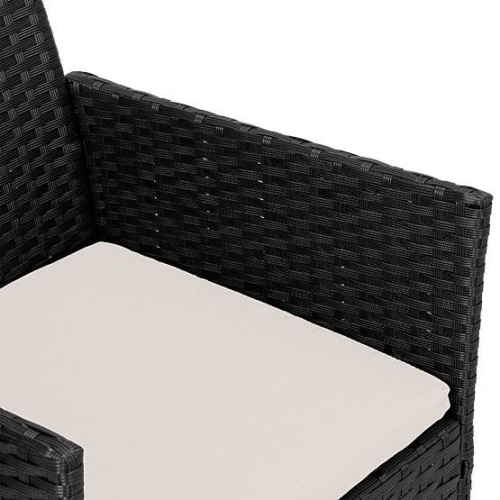 Gartenmöbel aus Technorattan Set 4-in-1 MAGNOLIA schwarz beige Kissen