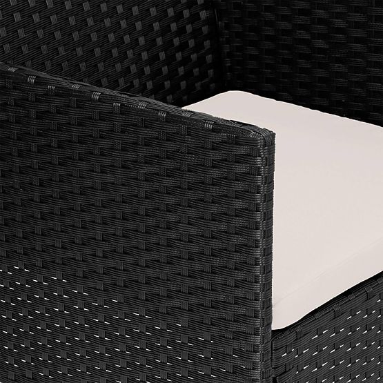 Gartenmöbel aus Technorattan Set 4-in-1 MAGNOLIA schwarz beige Kissen