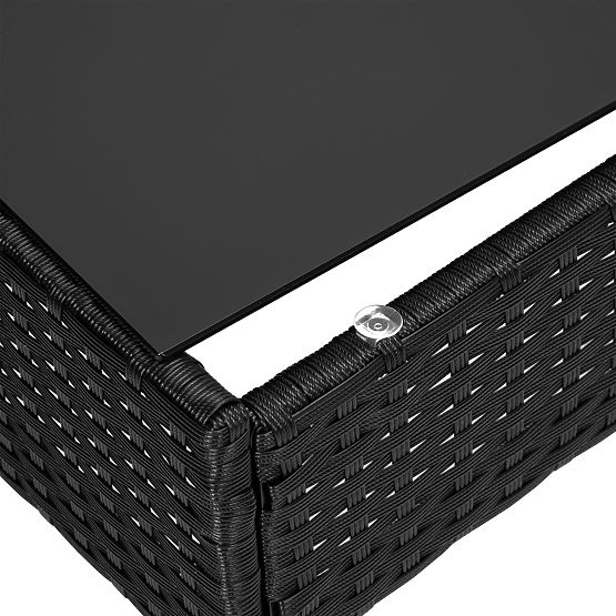 Gartenmöbel aus Technorattan Set 4-in-1 MAGNOLIA schwarz beige Kissen