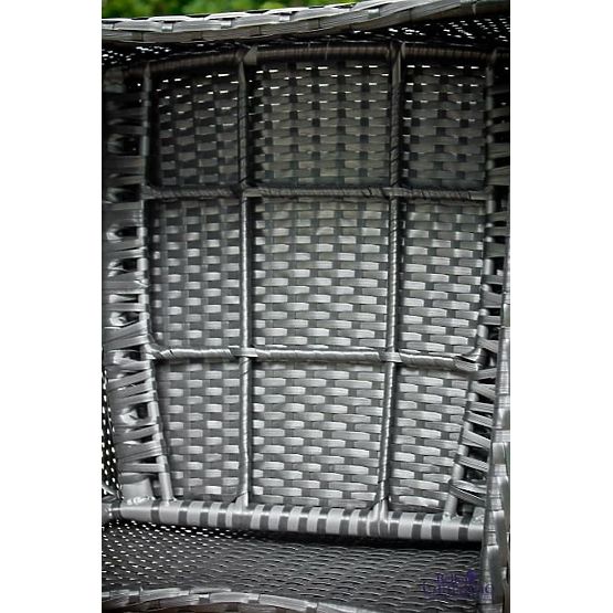 Gartenmöbel aus Technorattan (Sofa 123cm, 2 x Sessel + Tisch) UNICO schwarz