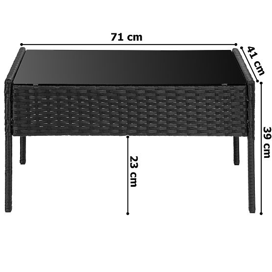 Gartenmöbel-Set aus Technorattan MAGNOLIA schwarz mit grauen Kissen