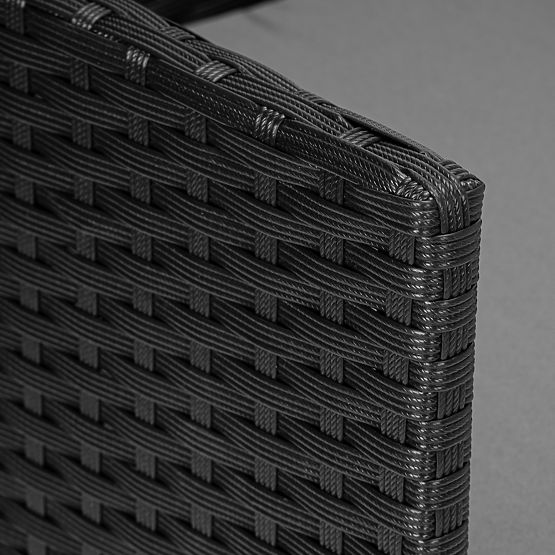 Gartenmöbel-Set aus Technorattan MAGNOLIA schwarz mit grauen Kissen