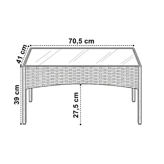 Gartenmöbel-Set CAMELIA schwarz mit schwarzen Kissen