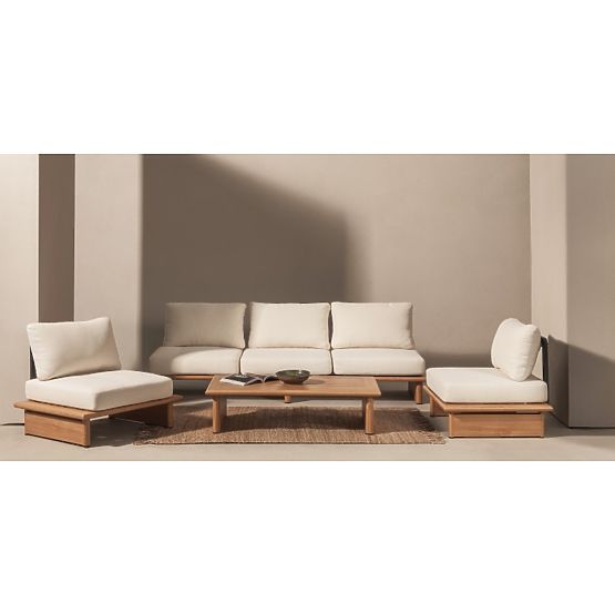 Gartenmöbel-Set Conny Aluminium, hellbeige, Holzoptik