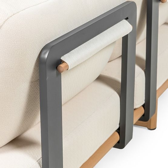Gartenmöbel-Set Conny Aluminium, hellbeige, Holzoptik