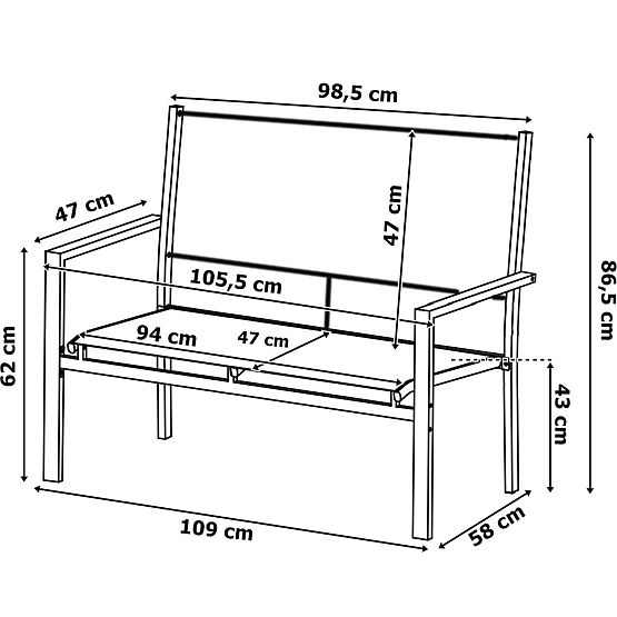 Gartenmöbel-Set GRACIOSA BLACK