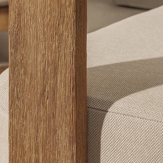 Gartenmöbel-Set Japandi Akazienholz FSC, Teak-Optik, hellbeige, abgerundet
