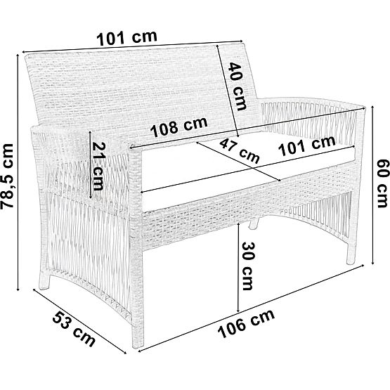 Gartenmöbel-Set KALINA grau