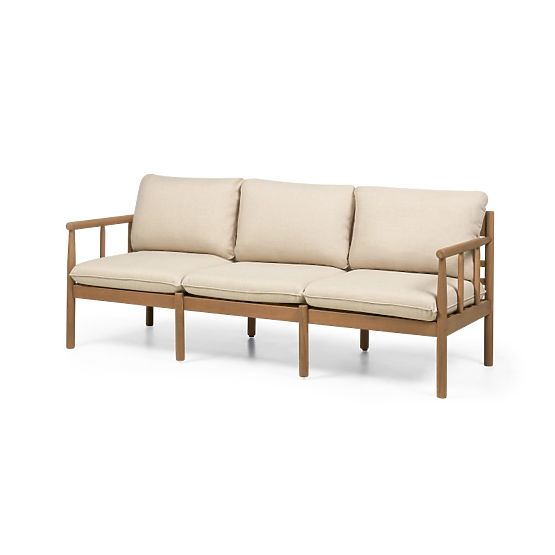 Gartenmöbel-Set Mortlake aus Eukalyptusholz FSC, Teak-Optik, hellbeige