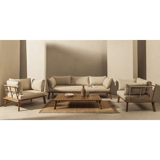 Gartenmöbel-Set Penne Eukalyptusholz FSC, Aluminium, Beige