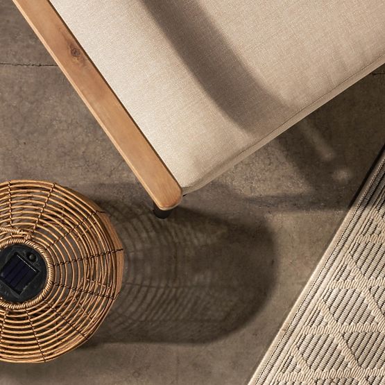 Gartenmöbel-Set Porticello, Aluminium, Akazienholz FSC, Teak-Optik, beige/schwarz