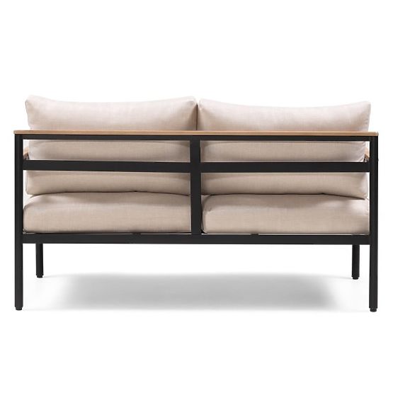 Gartenmöbel-Set Porticello, Aluminium, Akazienholz FSC, Teak-Optik, beige/schwarz