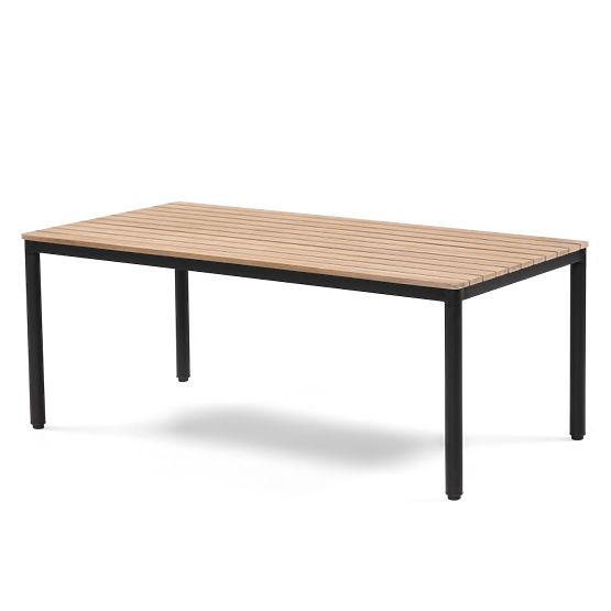 Gartenmöbel-Set Porticello, Aluminium, Akazienholz FSC, Teak-Optik, beige/schwarz
