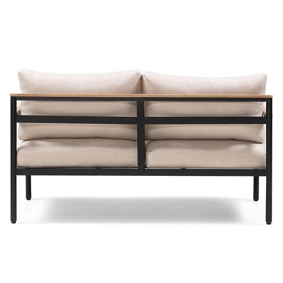 Gartenmöbel-Set Porticello, Aluminium, Akazienholz FSC, Teak-Optik, beige/schwarz