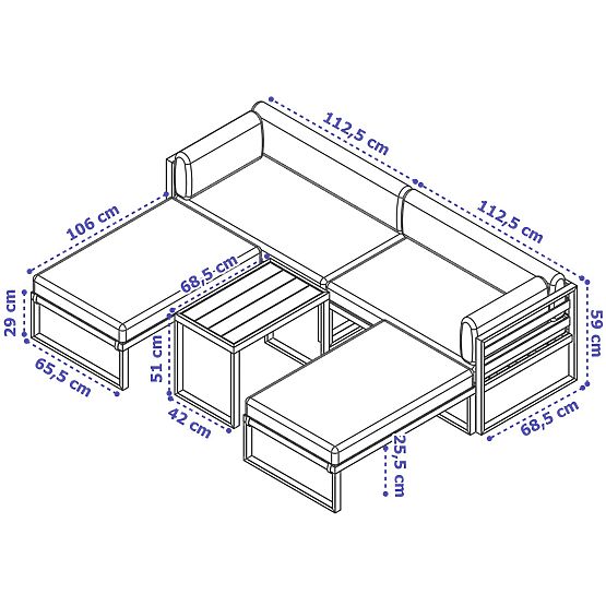 Gartenmöbel-Set SANTO weiß