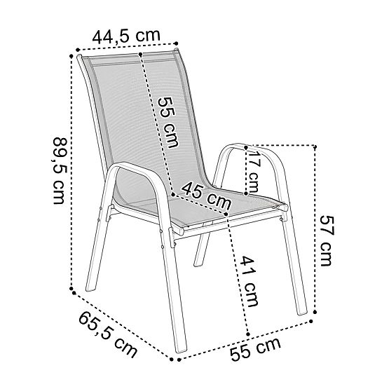 Gartenmöbelset PALMA Tisch + 2 Stühle