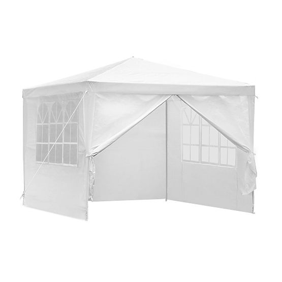 Gartenpavillon 3x3 m 4 Wände weiß MultiGarden