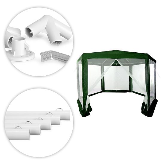 Gartenpavillon Zelt 2x2x2 m mit Moskitonetz grün MultiGarden