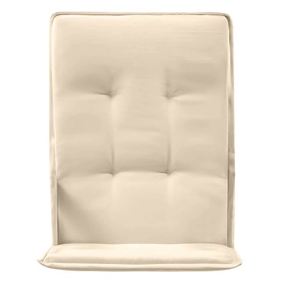 Gartenset Familis Tisch 160 cm + 6 Stühle mit verstellbaren Rückenlehnen und cremefarbenen Kissen, H