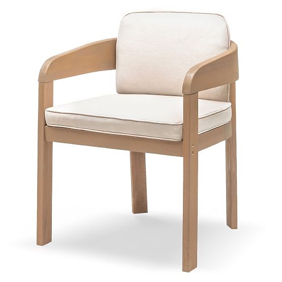 Gartenset Satori II, Tisch 240 cm + 6 Stühle, Akazienholz FSC, Teak-Optik, beige, abgerundet