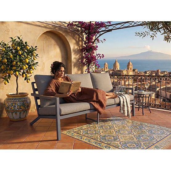 Gartensofa 3-Sitzer MISTERIOSO bequeme Balkon-Couch 190cm