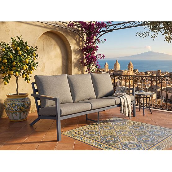 Gartensofa 3-Sitzer MISTERIOSO bequeme Balkon-Couch 190cm