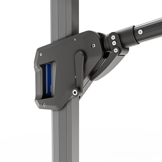 Gartensonnenschirm am Arm Shade 4x3 m mit Hülle, 360° drehbar, grau