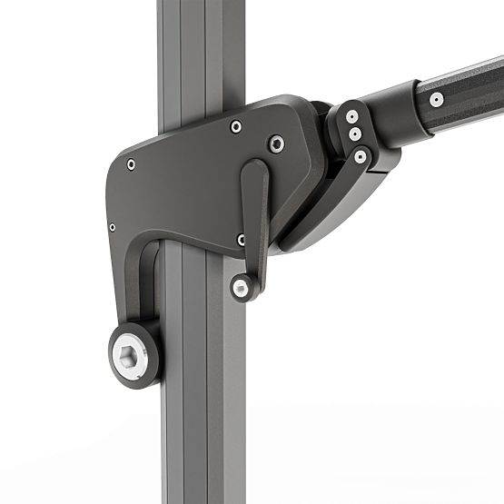 Gartensonnenschirm mit Ausleger Shade Deluxe 4x3 m mit Hülle und solarbetriebener LED-Beleuchtung, d