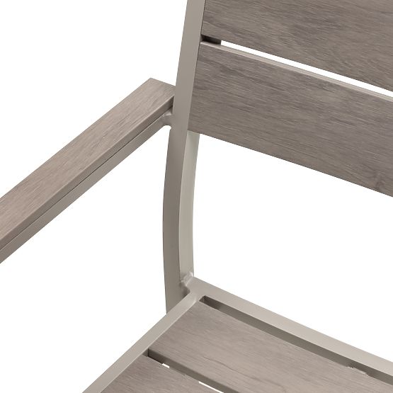 Gartenstuhl Drillo aus Aluminium, beige-grau, Polywood