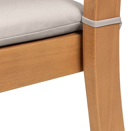 Gartenstuhl Familis ll Eukalyptusholz FSC, Teak-Optik, hellgrau